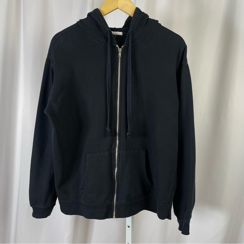 Full Tilt Medium Black Hooded Jacket Full Zip Solid Casual Cozy Comfy Pockets